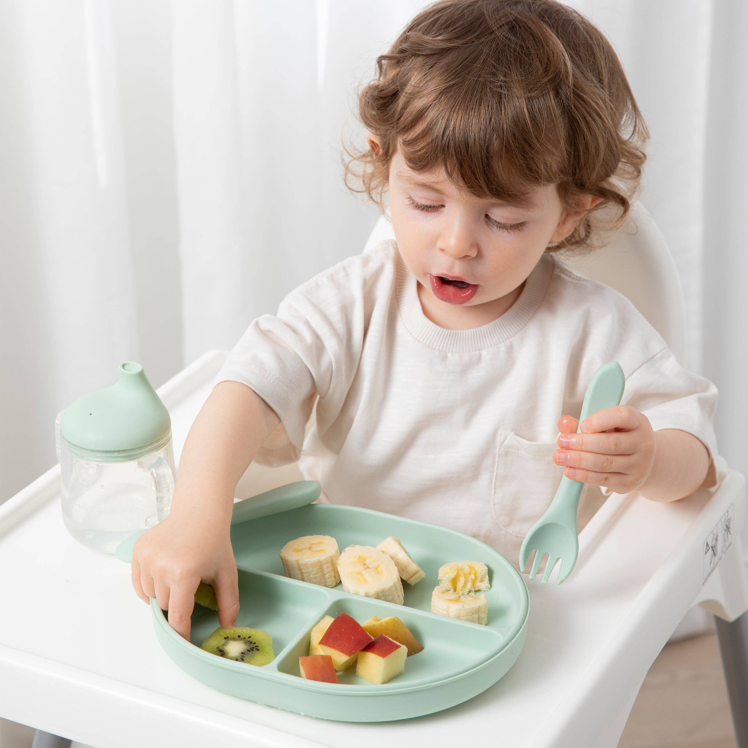 Living Textiles - Silicone Feeding Set- Light Sage
