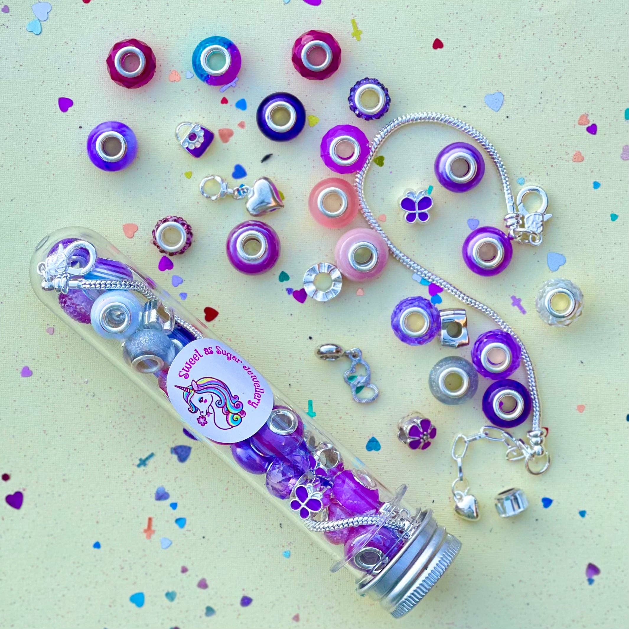 Sweet As Sugar Jewellery - Jewellery Making Kit Charm Bracelet Set: Teal