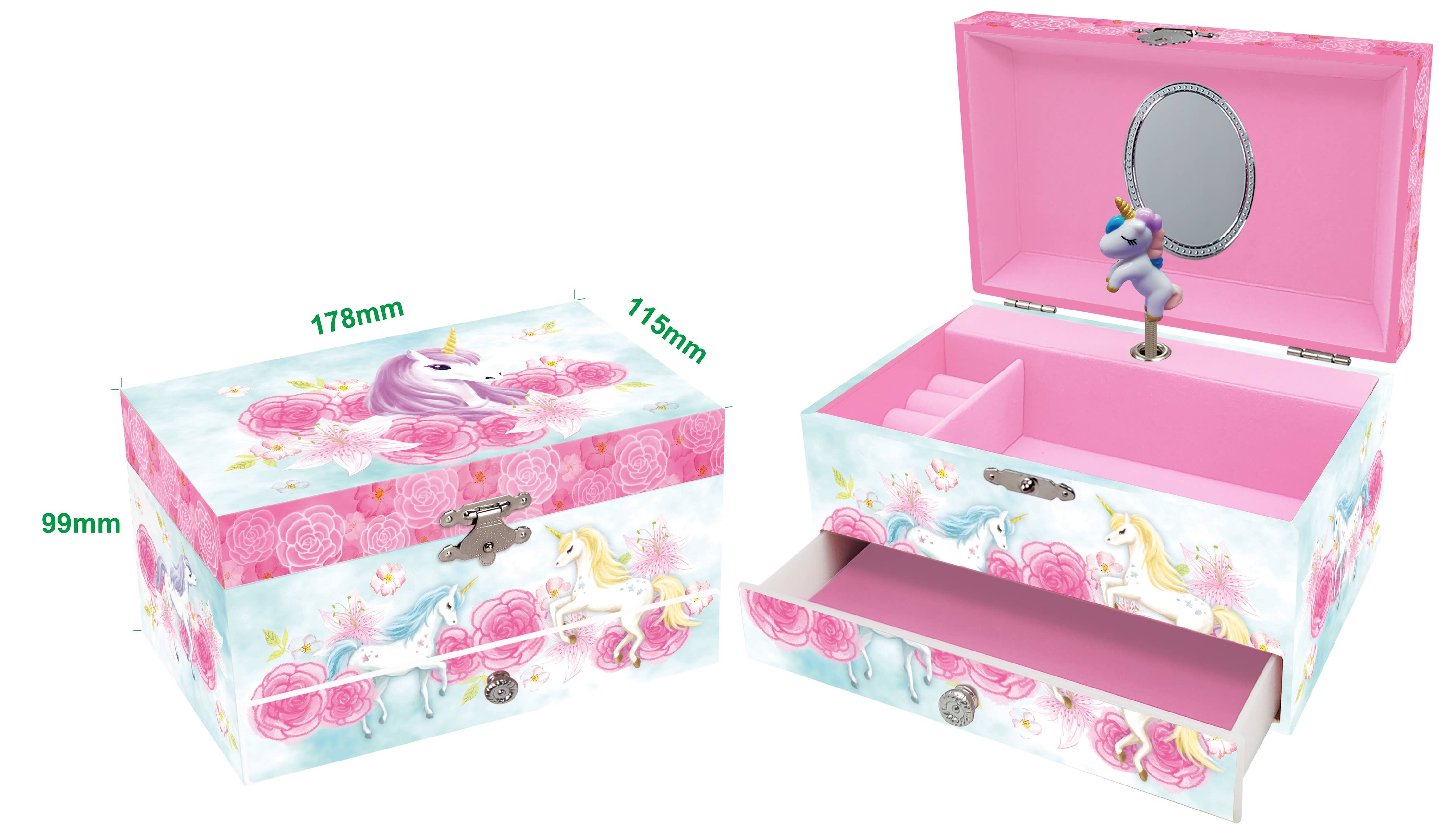 ToysLink | Blue & Pink Musical Jewellery Box Unicorn
