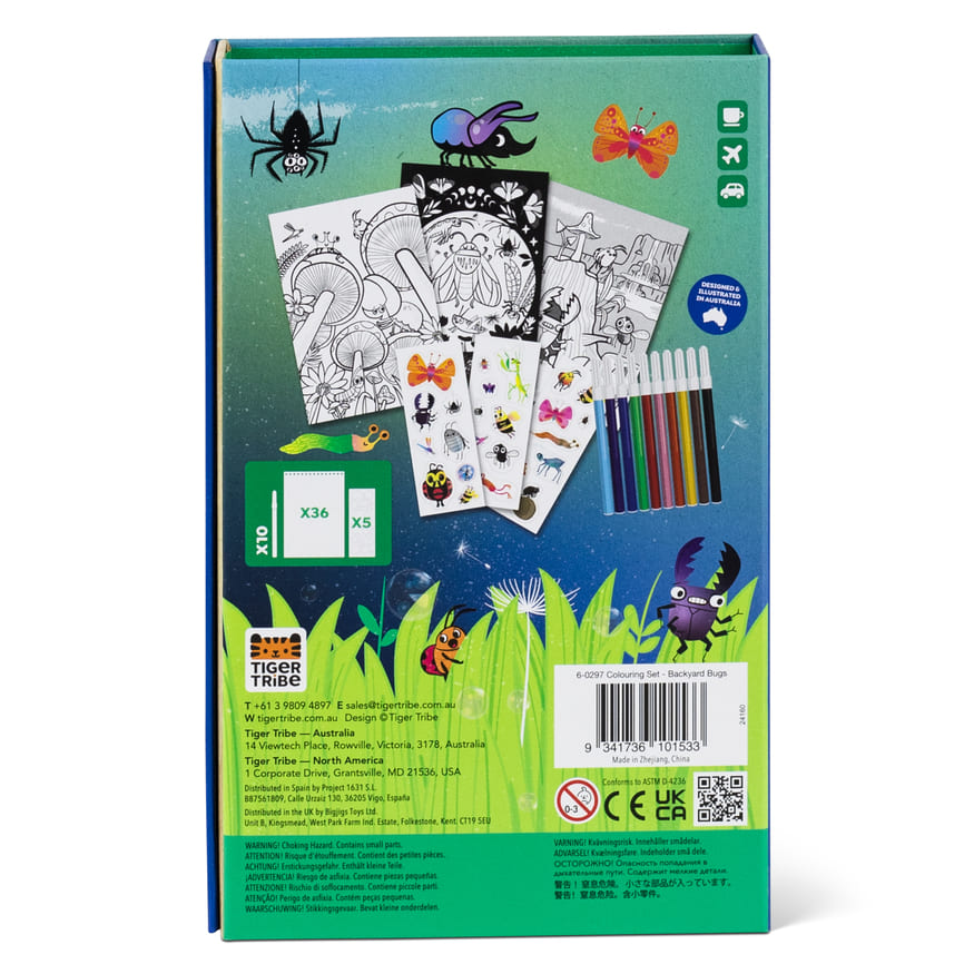 Tiger Tribe Colouring Set Backyard Bugs