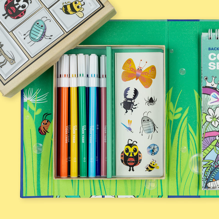 Tiger Tribe Colouring Set Backyard Bugs