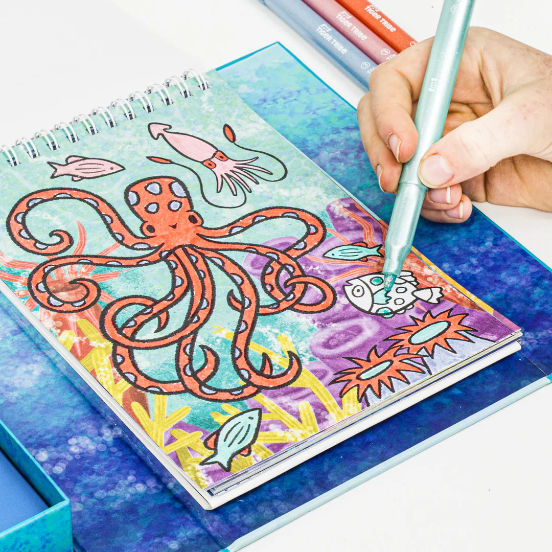 Tiger Tribe Shimmer Colouring Set | Sea Life