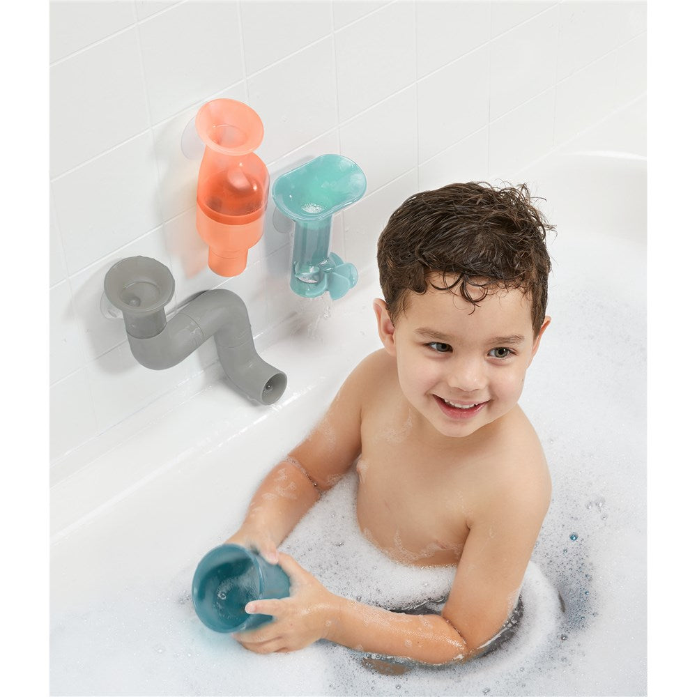 Boon TUBES Building Bath Toys Aqua/Grey