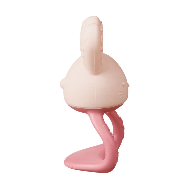B.box Chill‑Fill teether in Blush – BPA‑free silicone chew toy with cool‑touch inners and easy‑grip rings