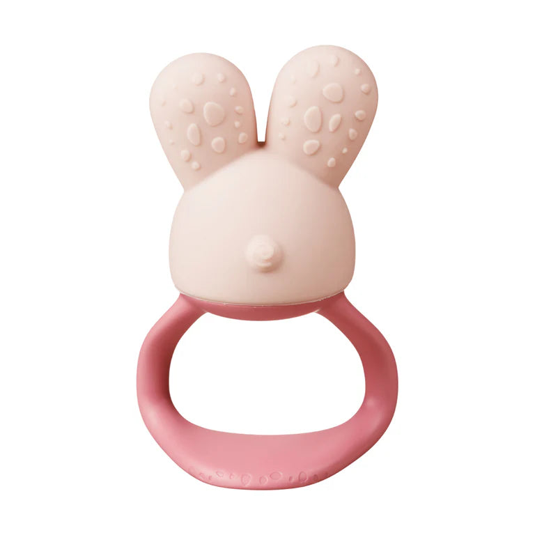 B.box Chill‑Fill teether in Blush – BPA‑free silicone chew toy with cool‑touch inners and easy‑grip rings