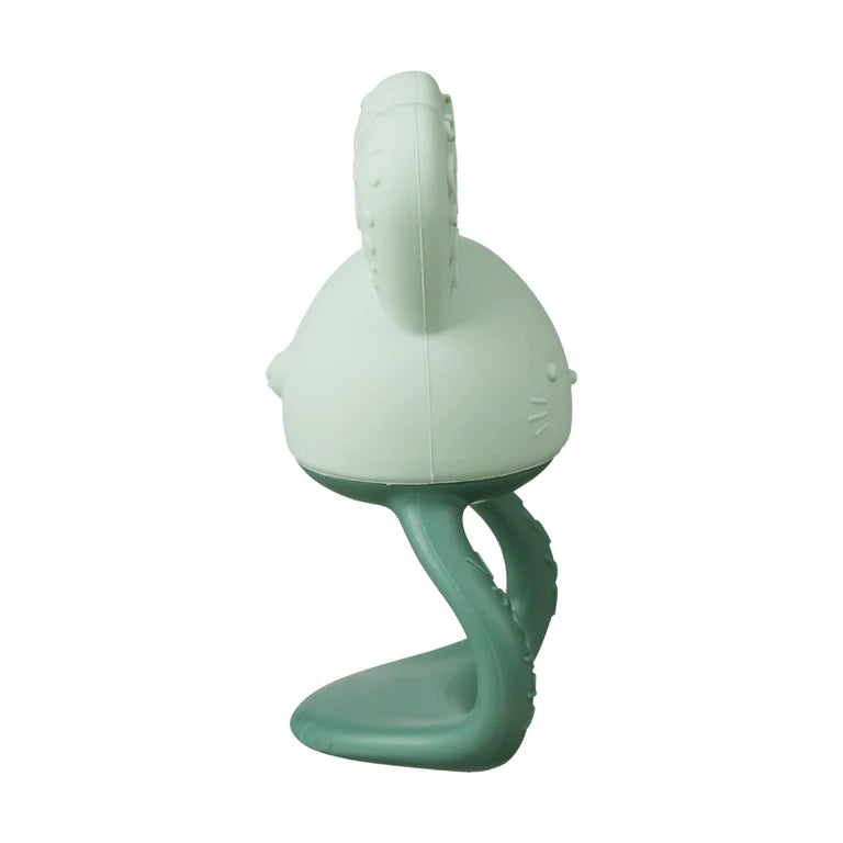 B.box Chill‑Fill teether in sage green – BPA‑free silicone chew toy with cool‑touch inners and easy‑grip rings