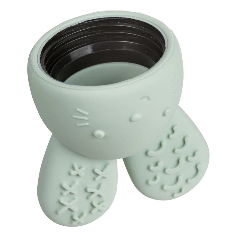 B.box Chill‑Fill teether in sage green – BPA‑free silicone chew toy with cool‑touch inners and easy‑grip rings