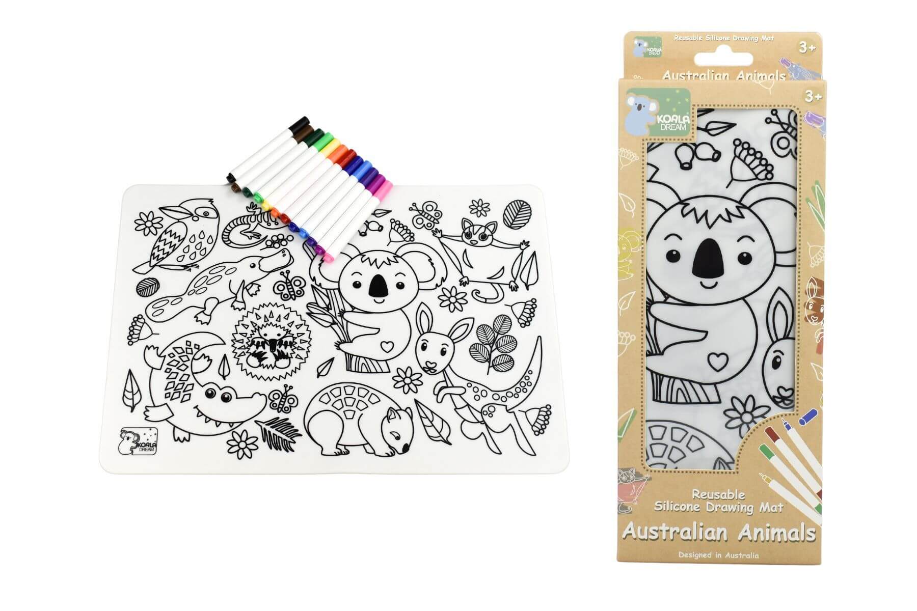 Reusable Silicone Drawing Mat | Australian Animals