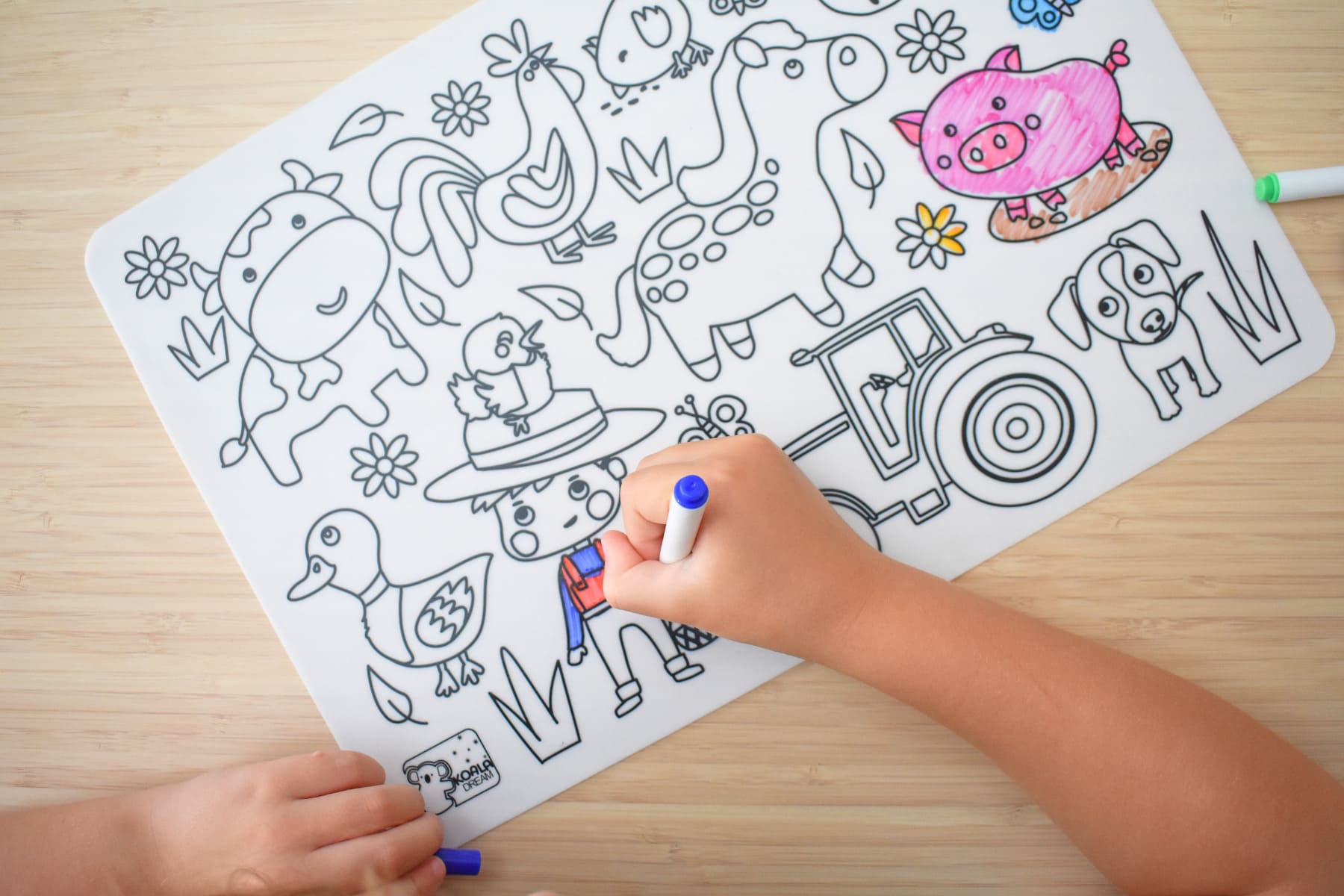 Reusable Silicone Drawing Mat | Farm Animals