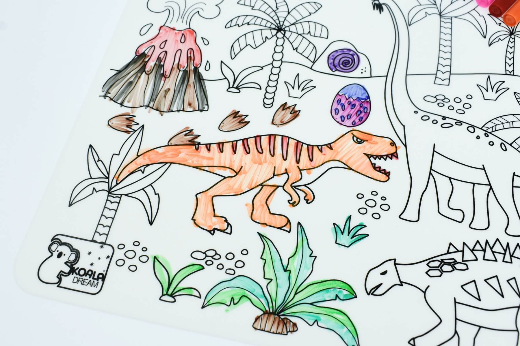 Reusable Silicone Drawing Mat | Dinosaurs