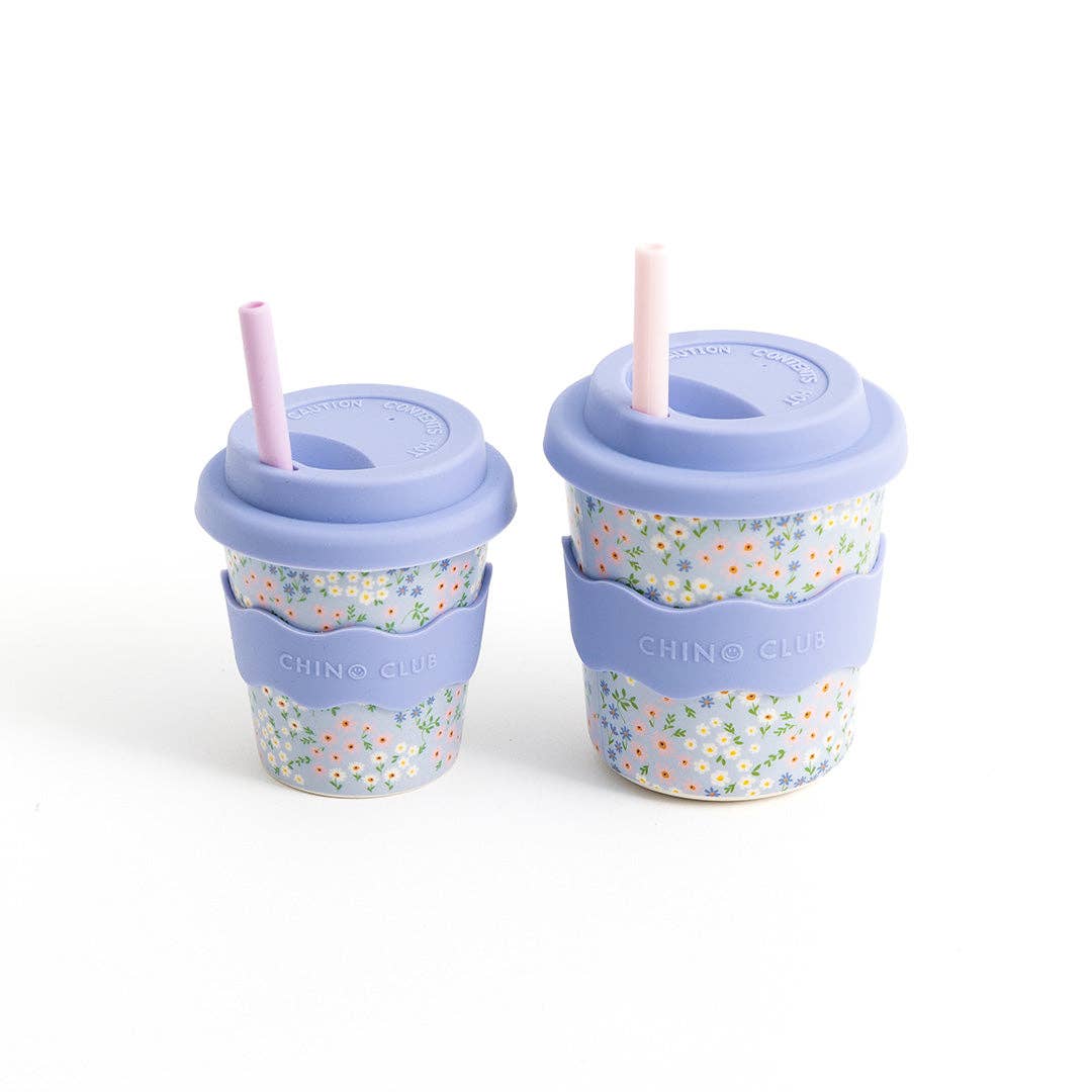 Chino Club | Blue Floral Kids Keep Cup 8oz