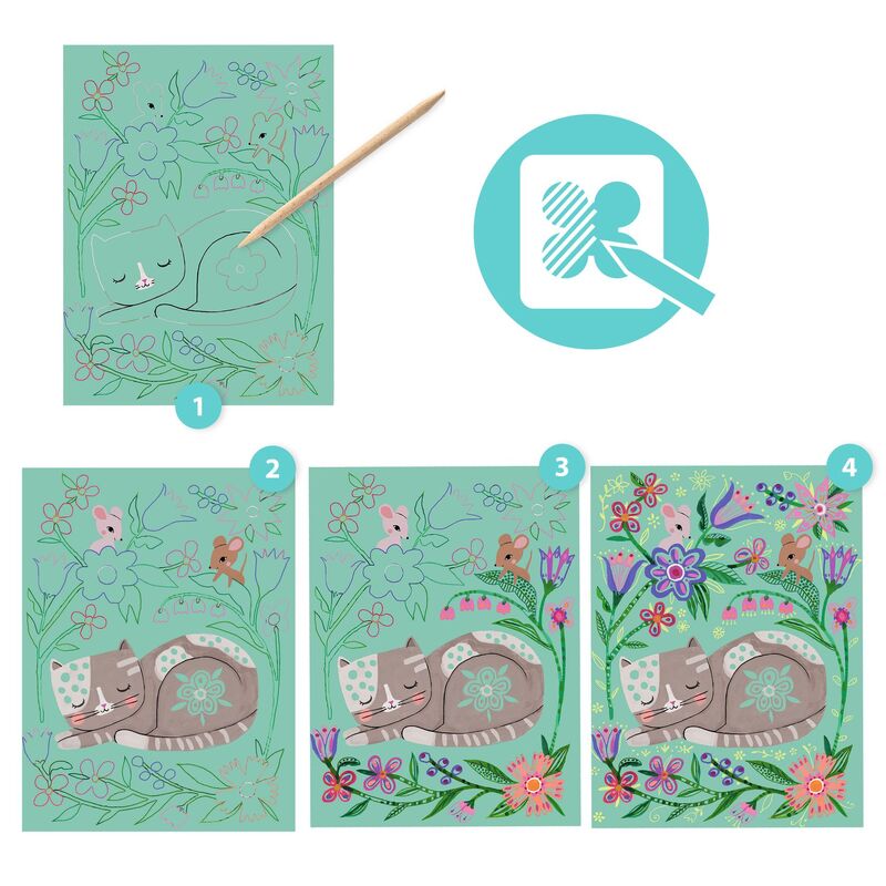 Djeco Encounters Scratch Cards