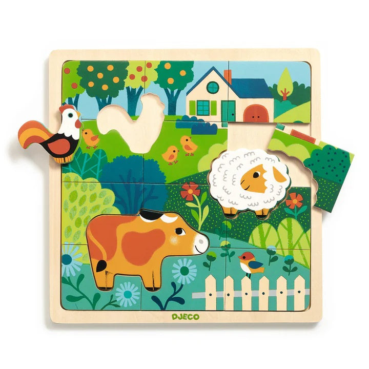 Djeco Farm Puzzle 12pc
