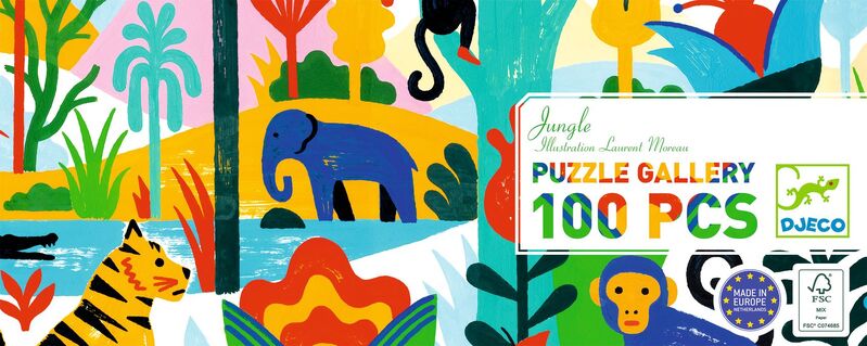 Djeco | Jungle Gallery Puzzle with Poster 100pc