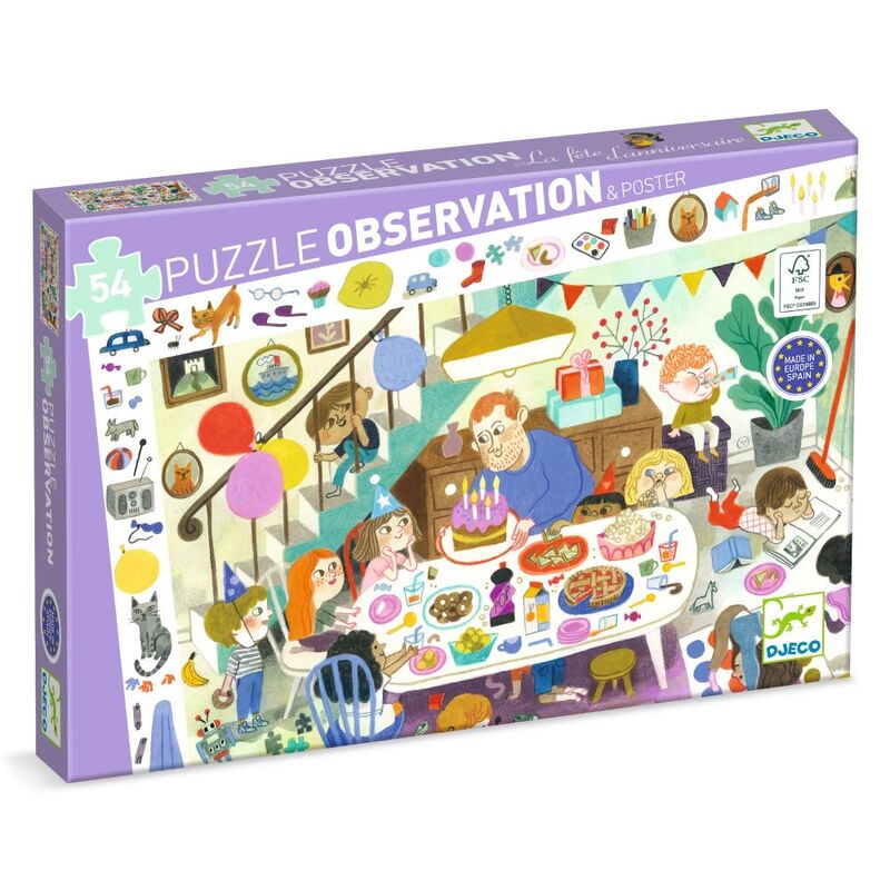 Djeco | Observation Puzzle | Birthday Party 54pc