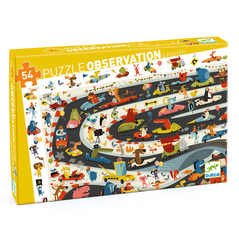 Djeco | Observation Puzzle | Car Rally 54pc