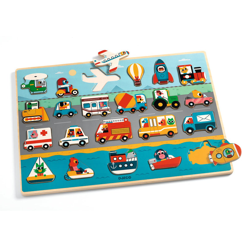 Djeco Wooden Transport Puzzle 22pc