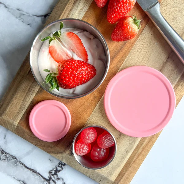 Ecococoon | Stainless Steel Snack Pots | Pink Rose