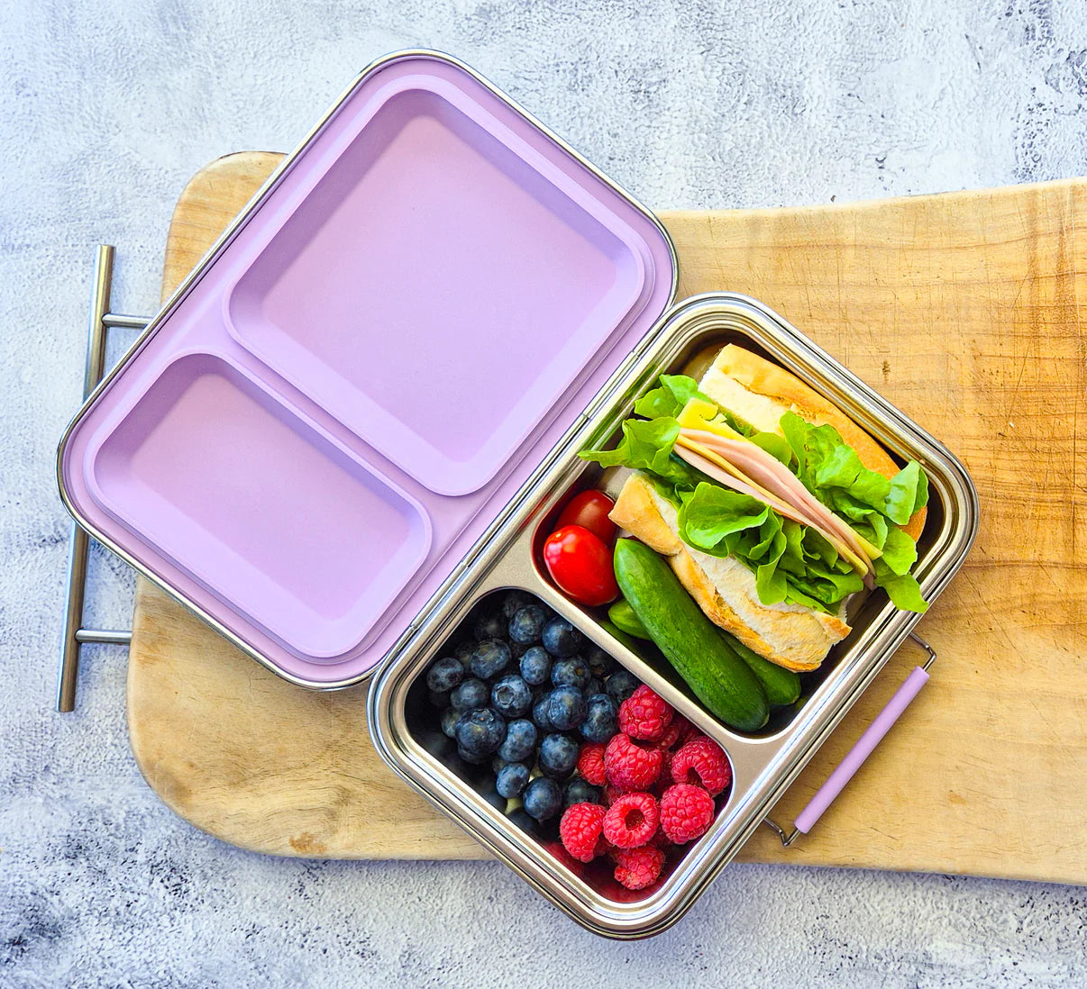 Ecococoon | Bento Box 2 Stainless Steel Leak Proof | Grape