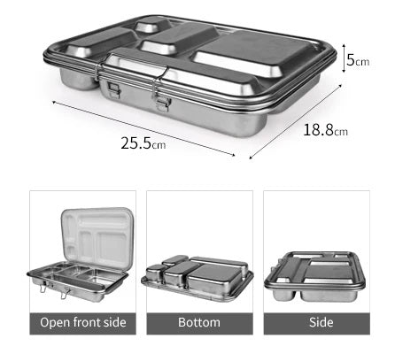 Ecococoon | Bento Box 5 Stainless Steel Leak Proof | Emerald Green