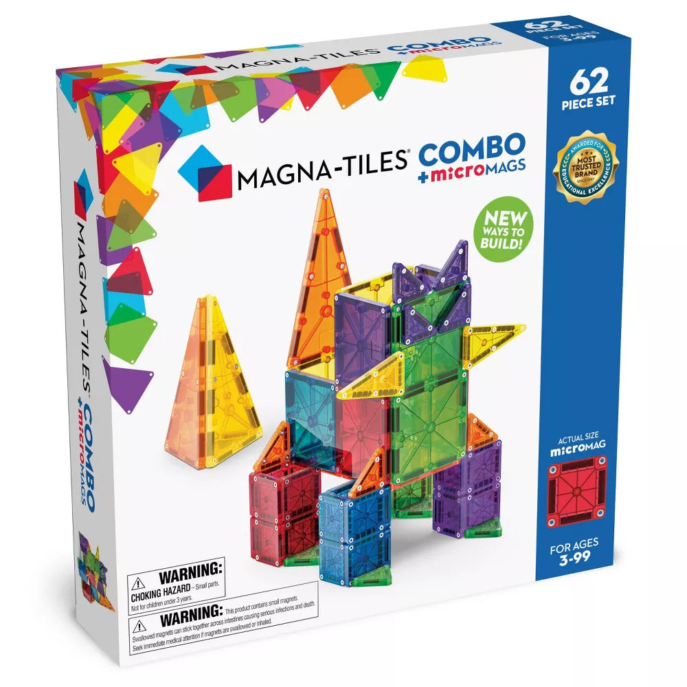 MAGNA-TILES | Combo + microMAGS 62pc Set