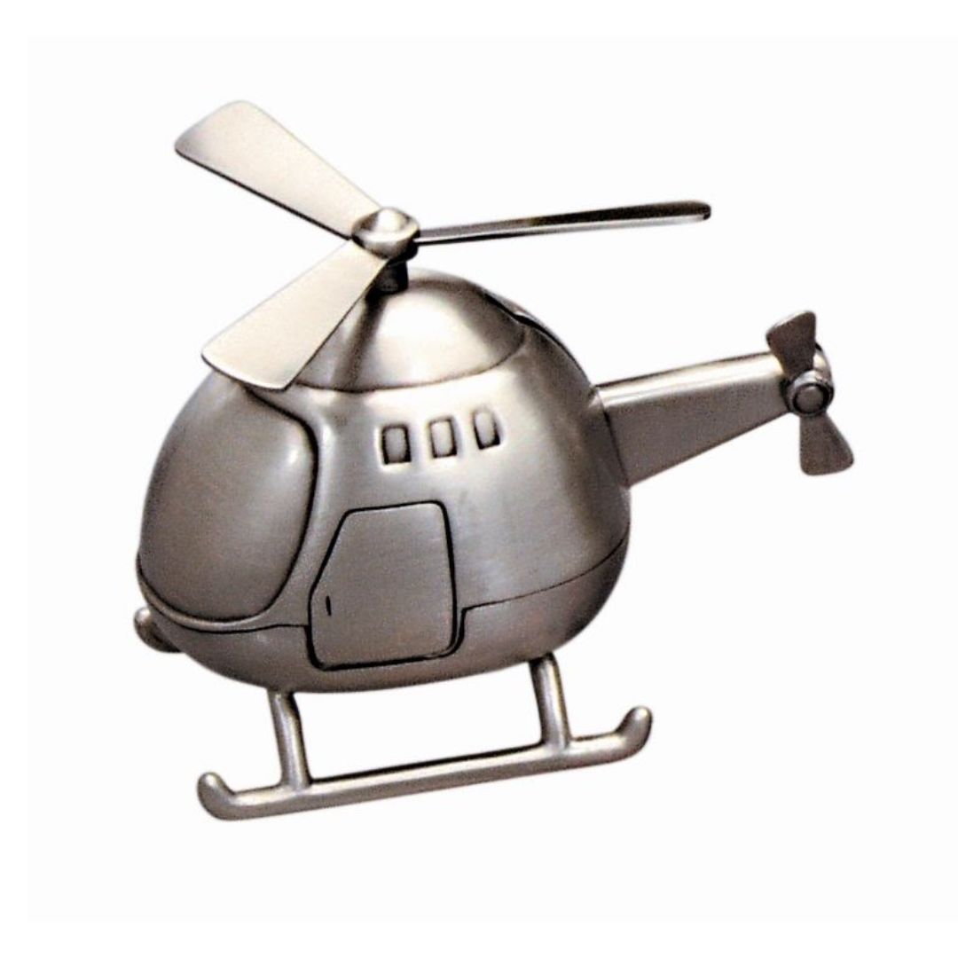 Helicopter Pewter Money Box