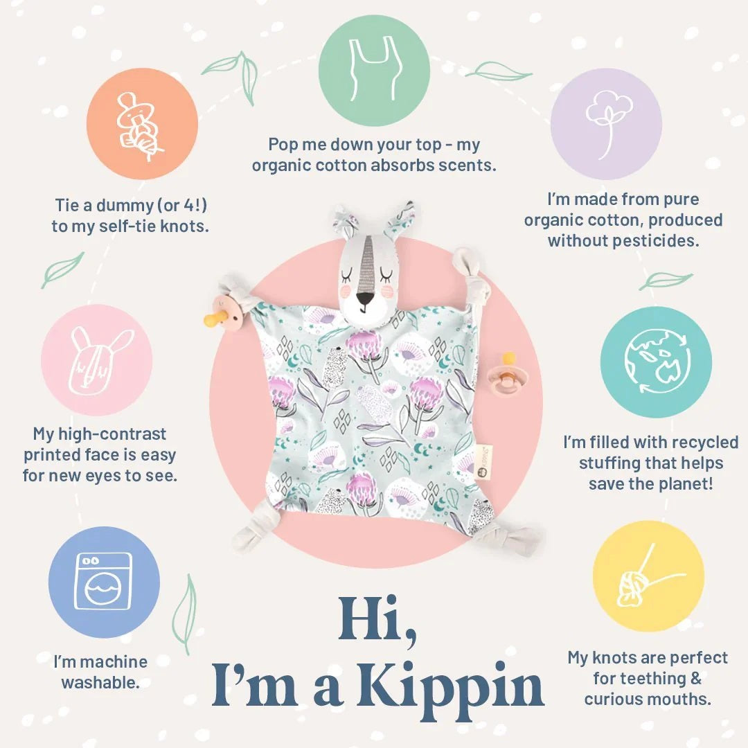 Kippins Organic Cotton Baby Comforter Dash