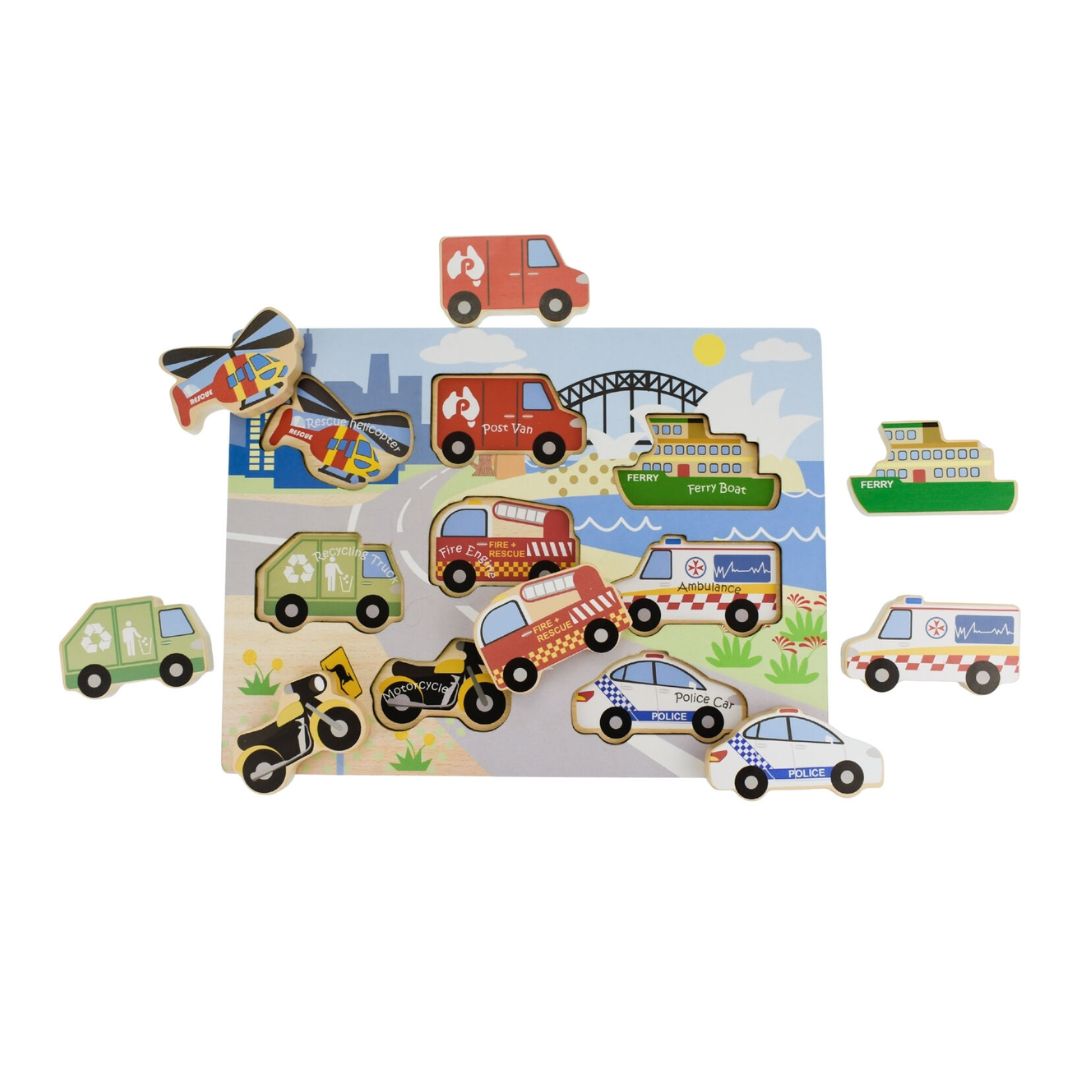 Koala Dream | Chunky Wooden Puzzle | Aussie Transport Vehicles