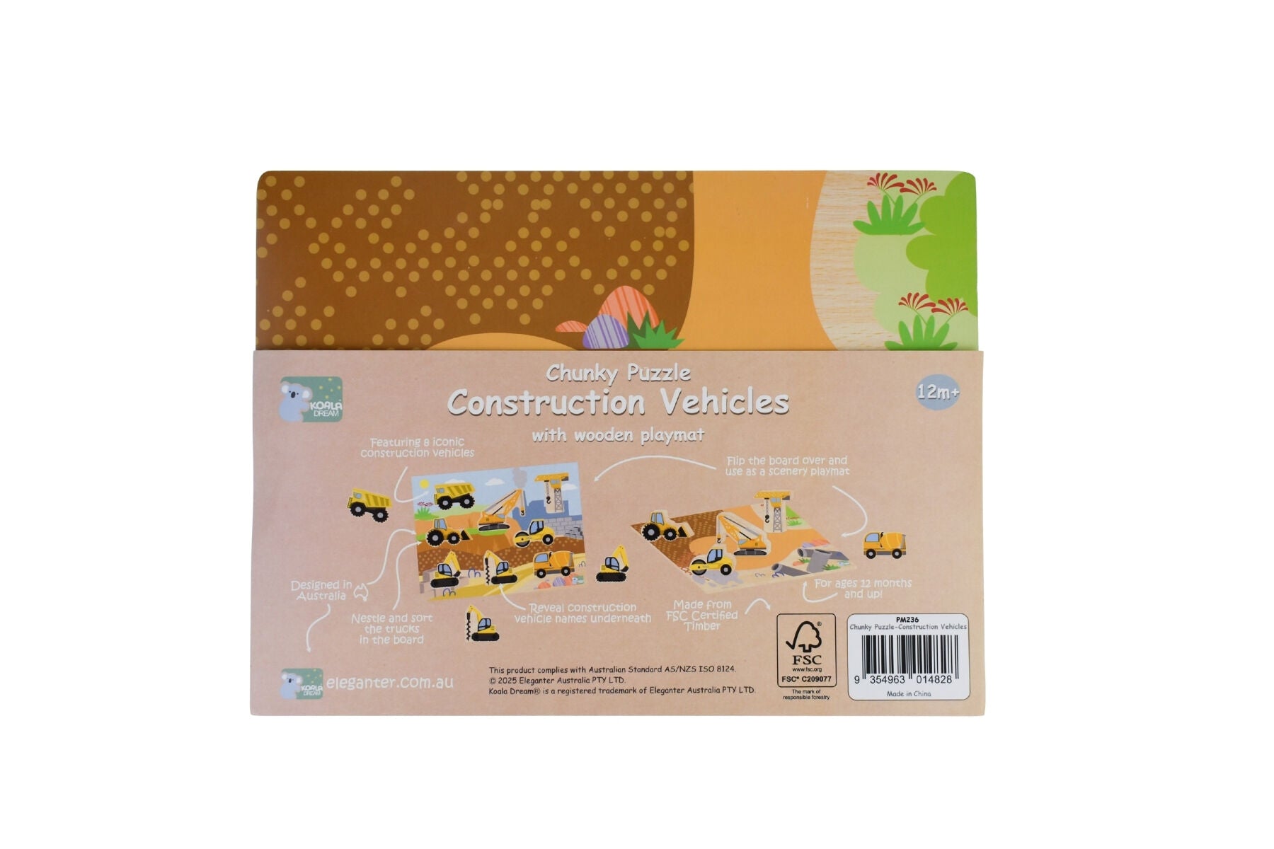 Koala Dream | Chunky Wooden Puzzle | Construction Vehicles