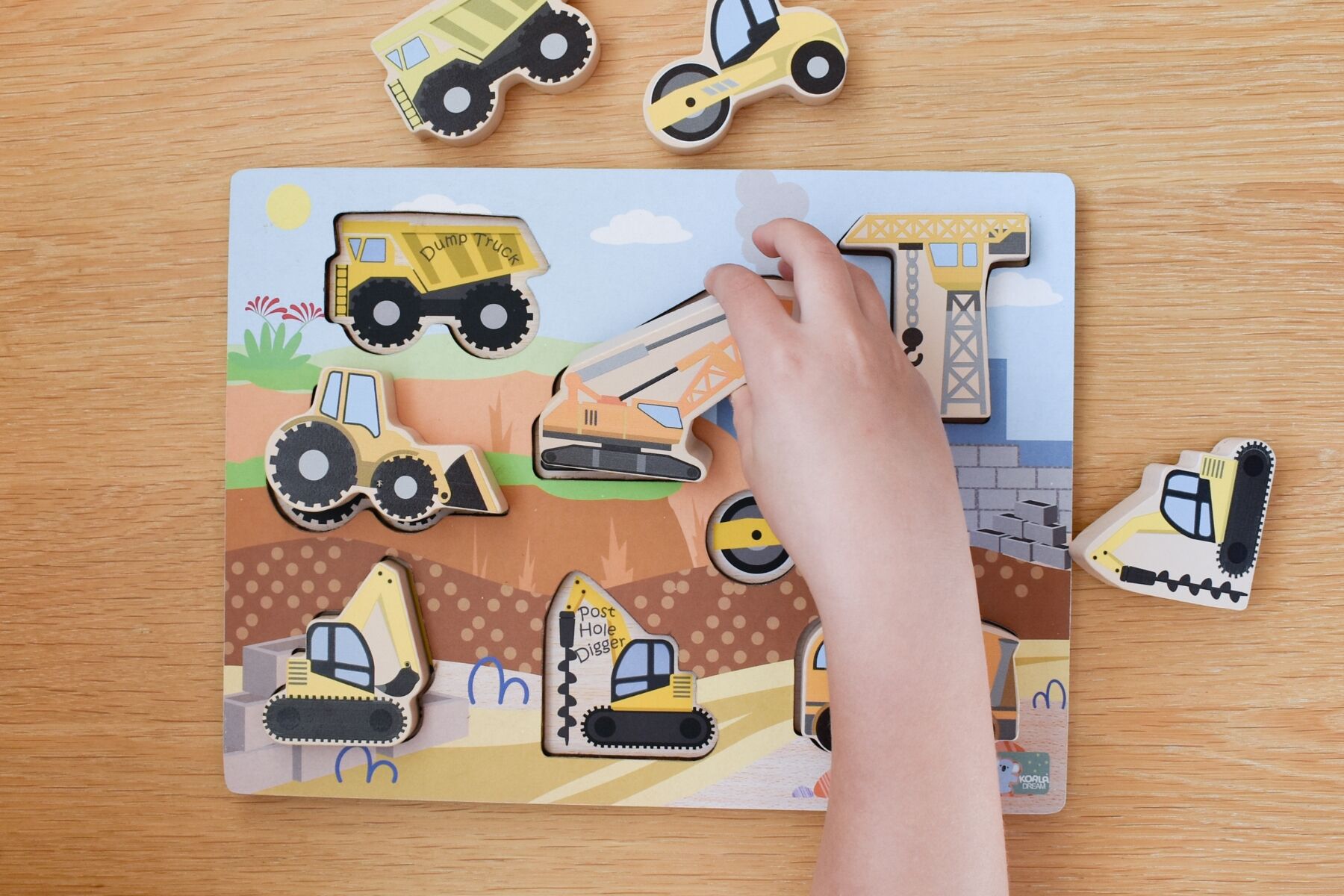 Koala Dream | Chunky Wooden Puzzle | Construction Vehicles