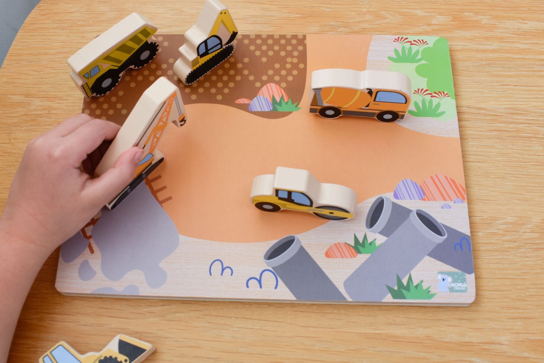 Koala Dream | Chunky Wooden Puzzle | Construction Vehicles