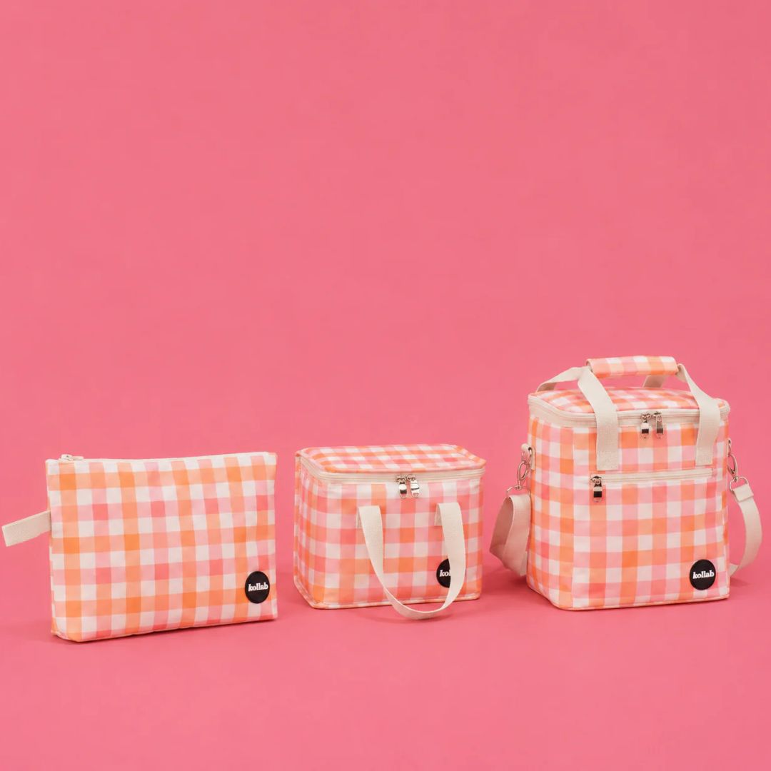 Kollab | Lunch Bag Watermelon Peach Check