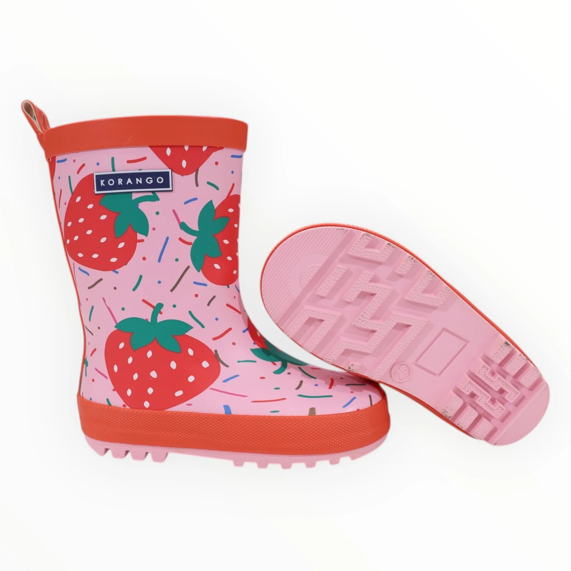 Korango Gumboots | Pink Strawberries & Sprinkles