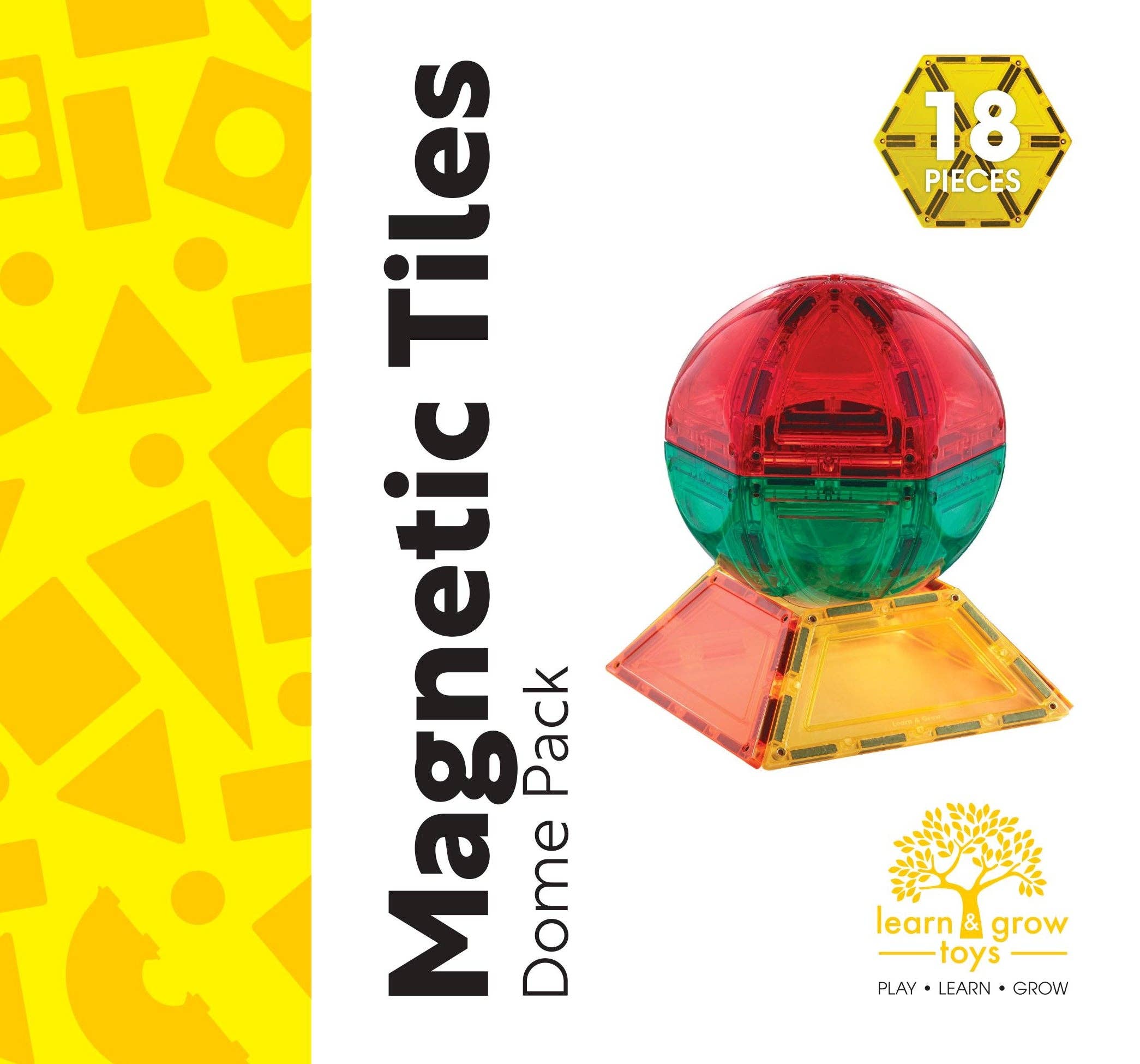 Learn & Grow | Magnetic Tiles | Dome Pack (18 pc)
