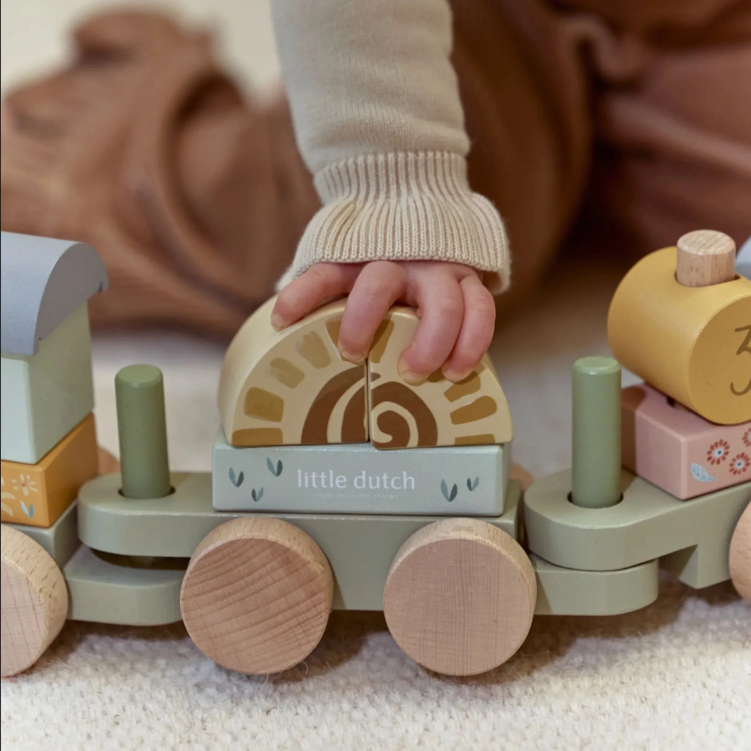 Little Dutch | Safari Friends Wooden Block Train