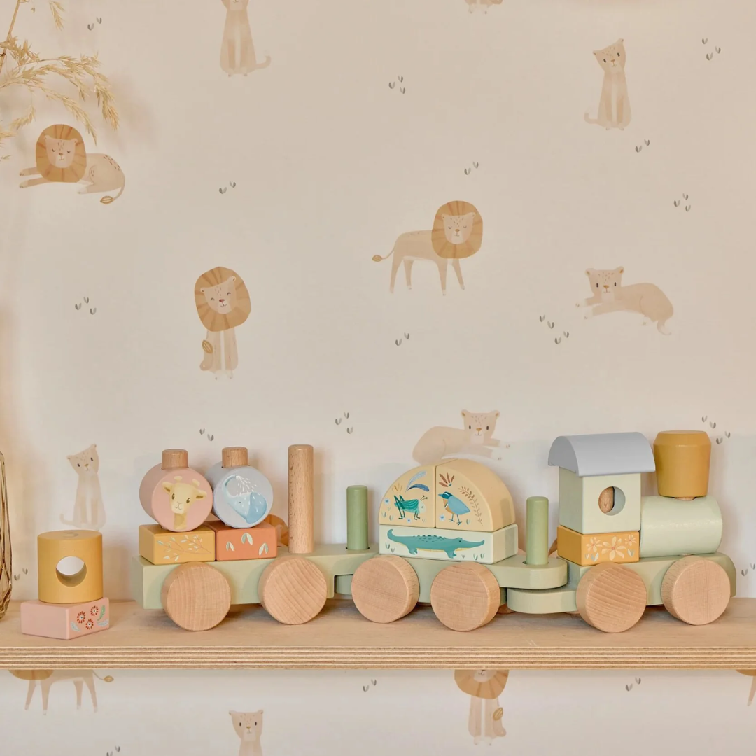 Little Dutch | Safari Friends Wooden Block Train