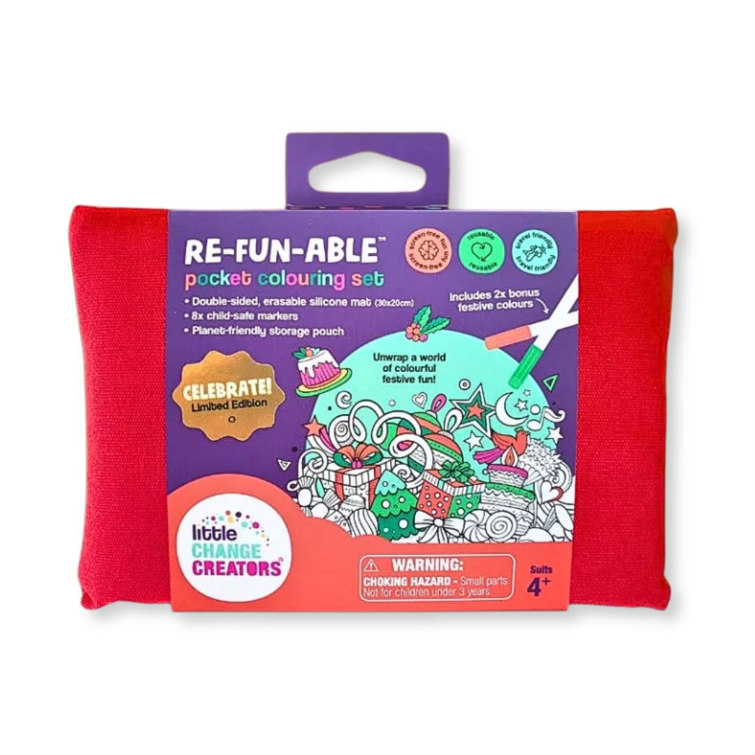 Little Change Creators | CELEBRATE! Reusable Pocket Colouring Set | Christmas Limited Edition
