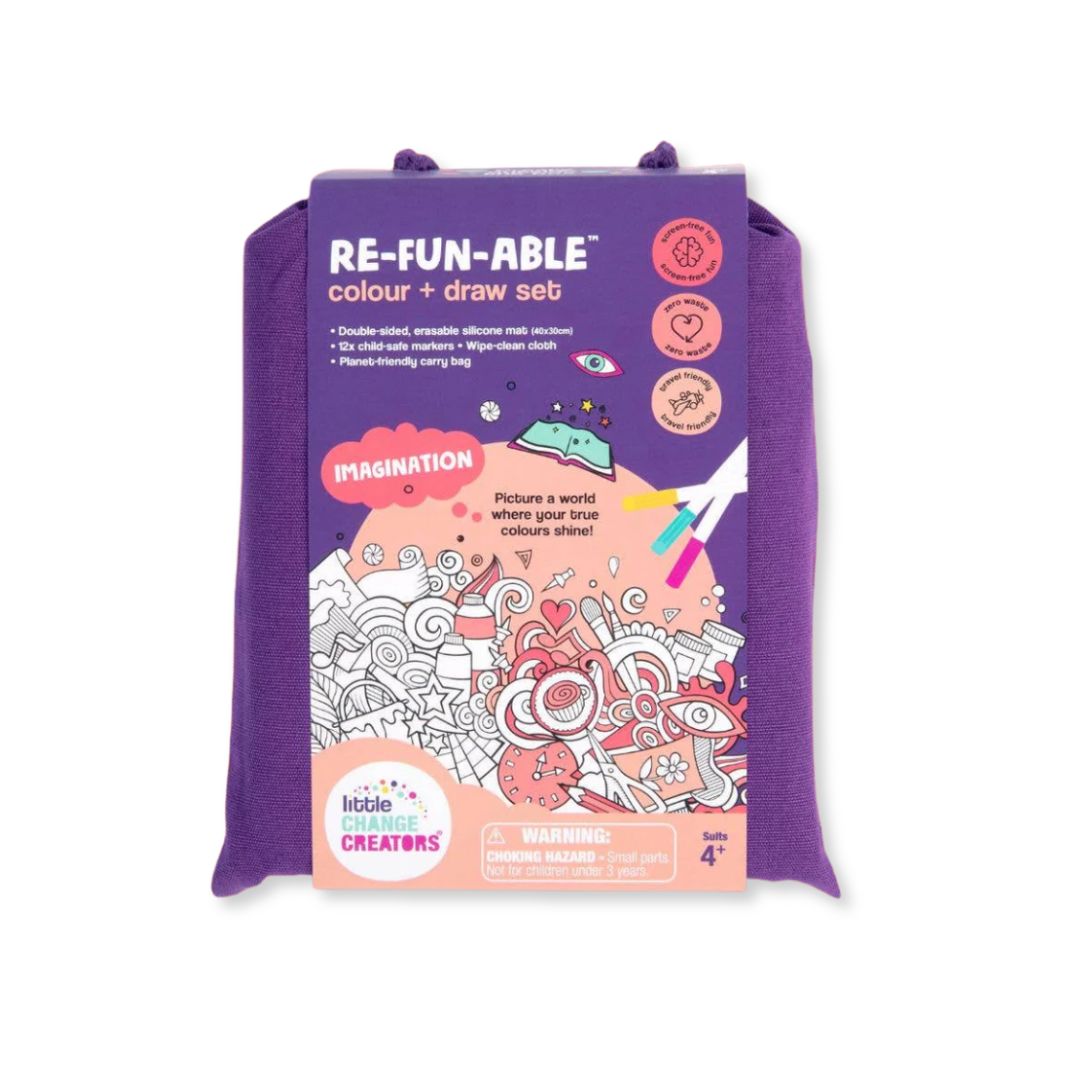 Little Change Creators | IMAGINATION | Re-FUN-able™ Reusable Colouring + Doodle Mat