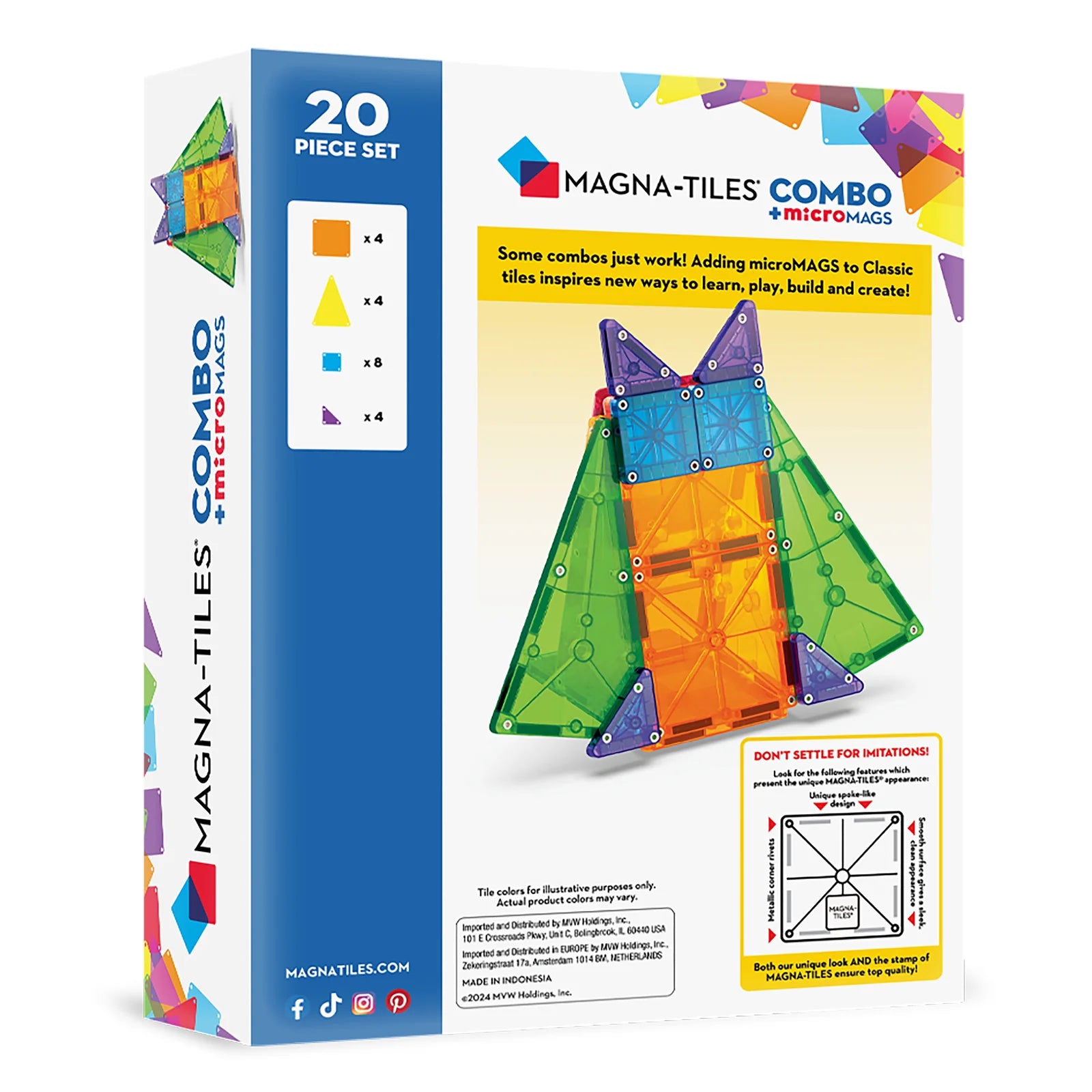 MAGNA-TILES | Combo + microMAGS 20pc Set