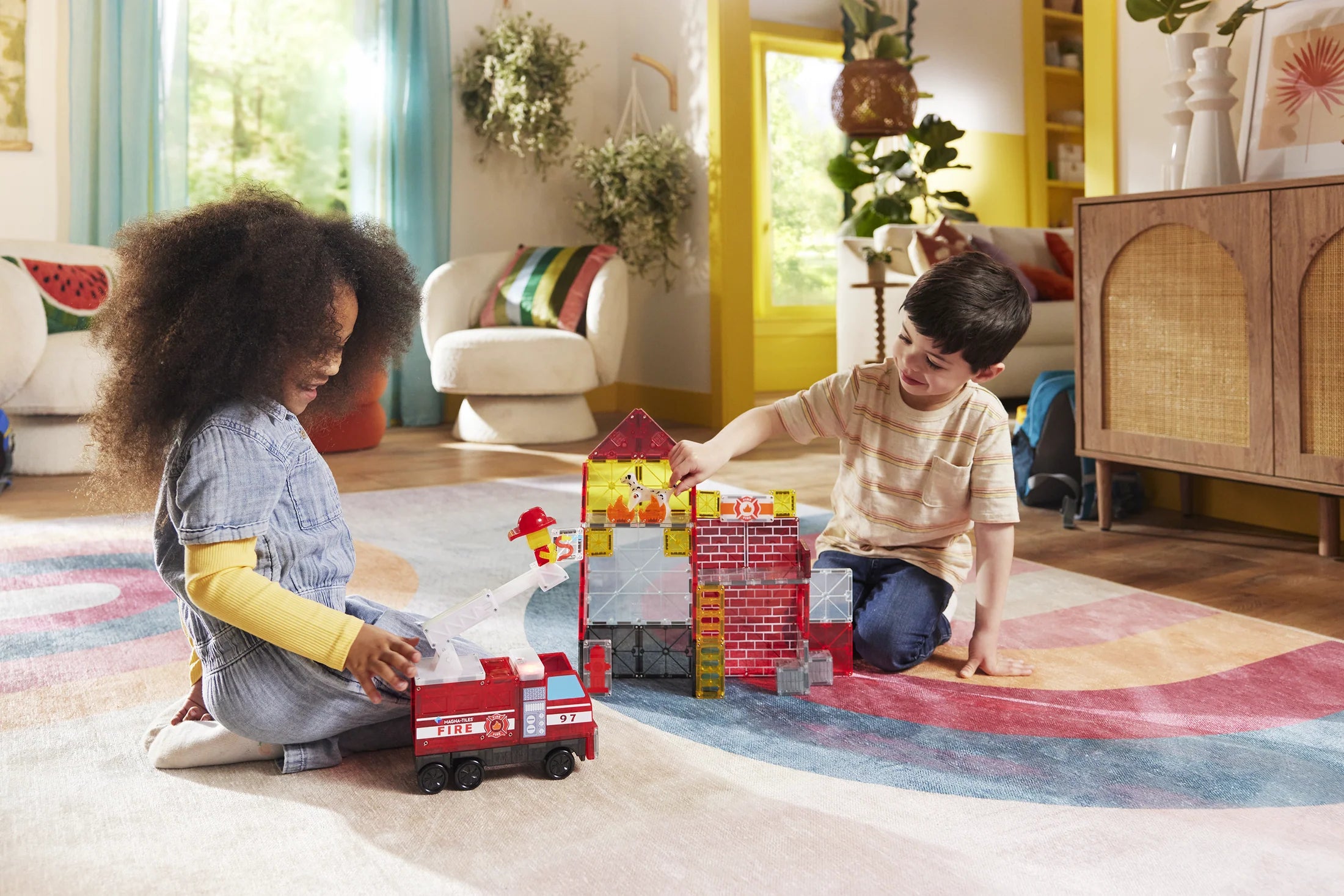 MAGNA-TILES | Fire Station 50pc Set