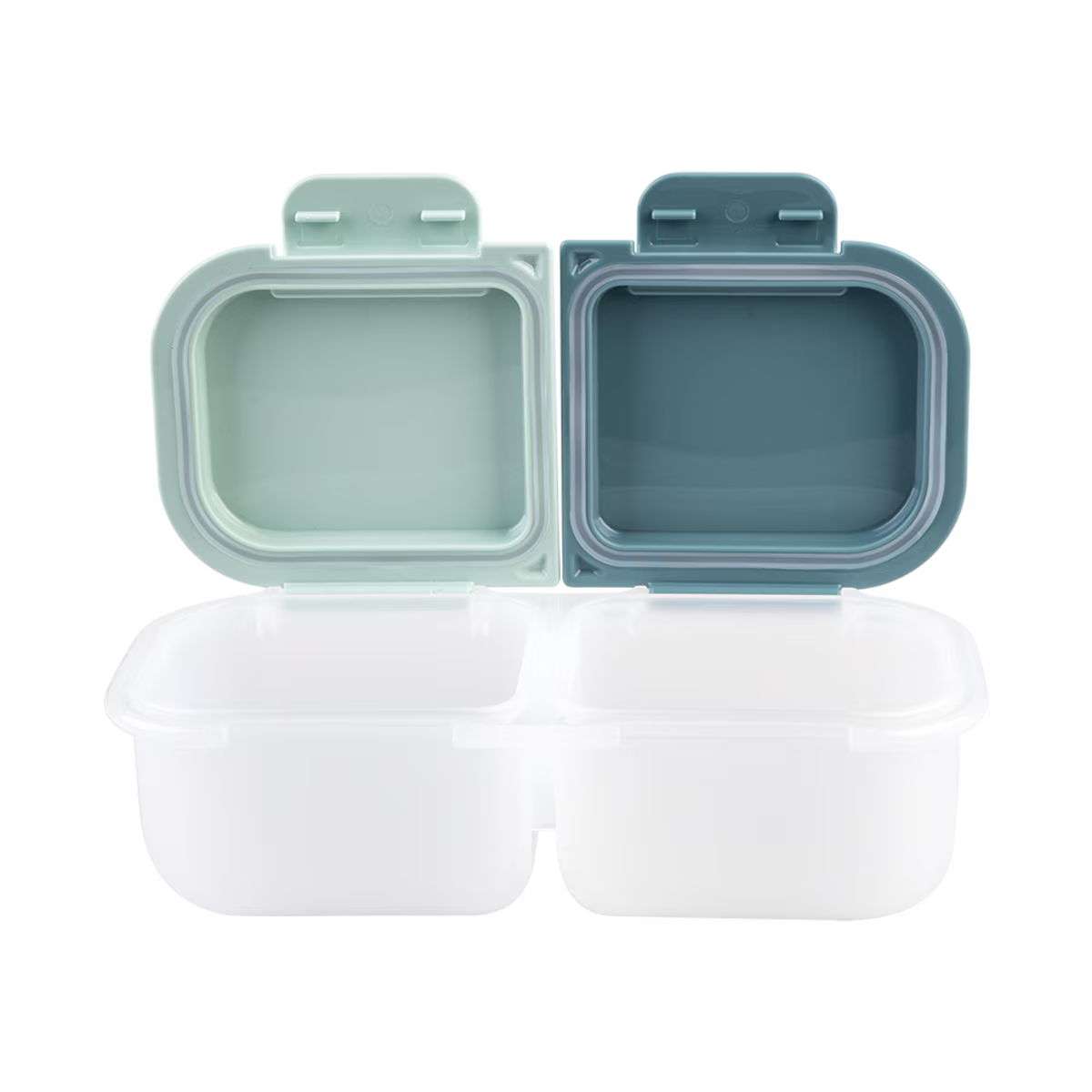 Melii Luxe 2 Compartment Snack Container | Blue/Mint