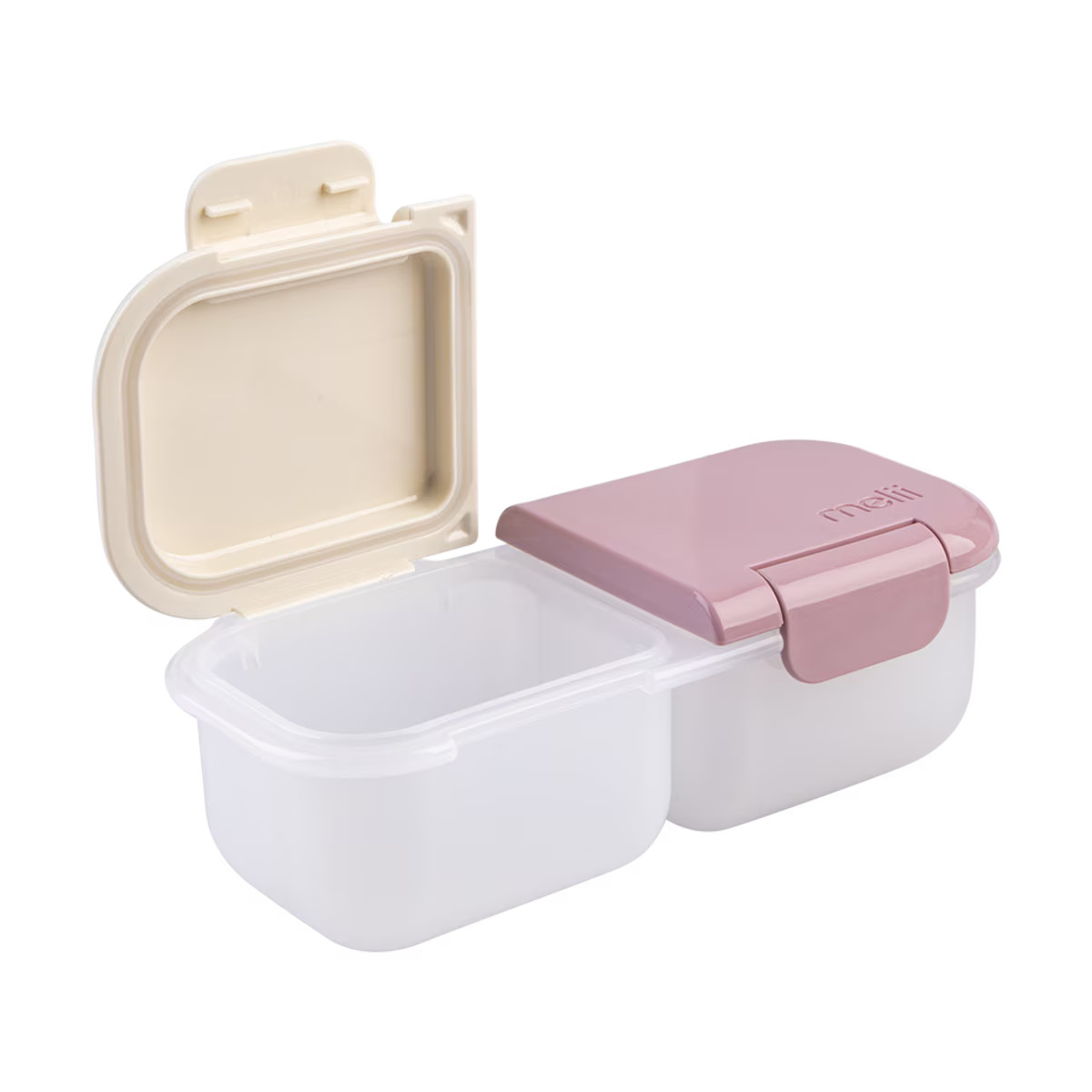 Melii Luxe 2 Compartment Snack Container | Pink/Ivory