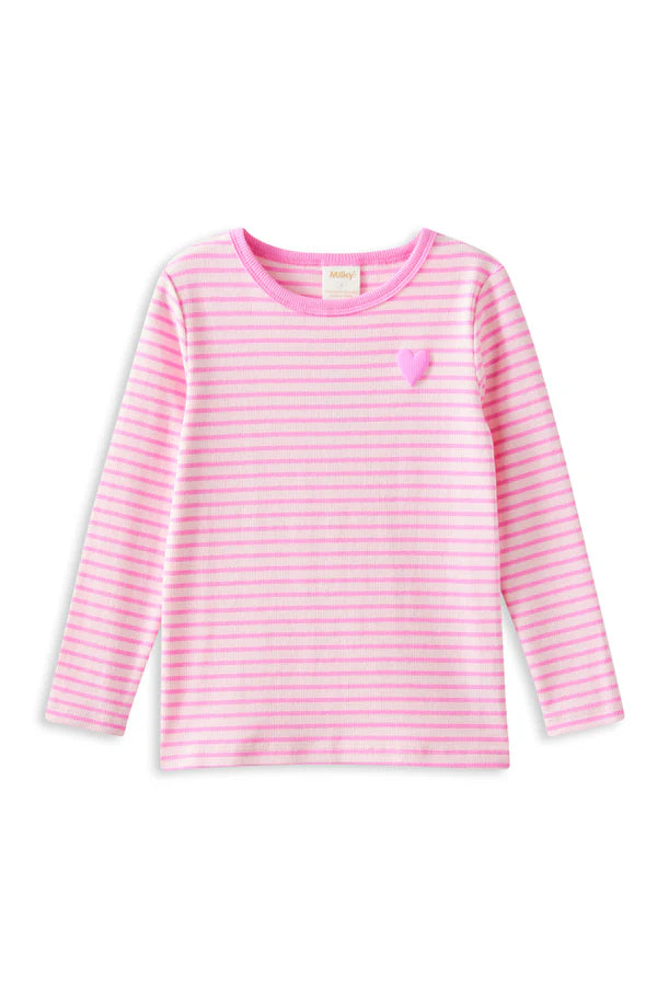Milky | Tickled Pink Stripe Tee