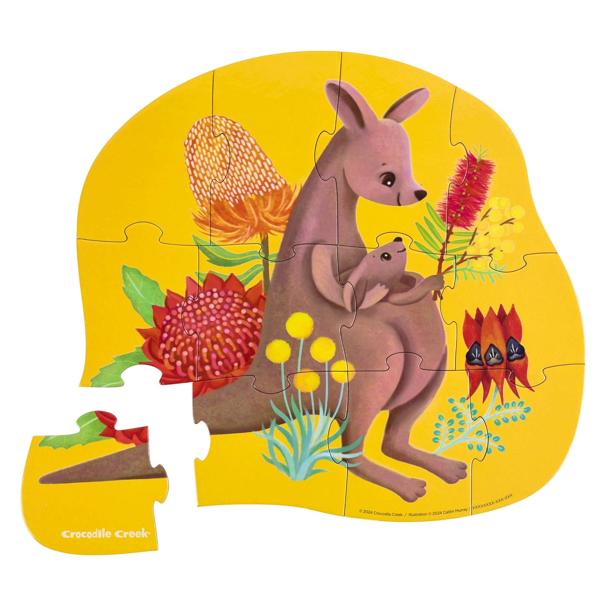 Crocodile Creek Mini Puzzle Kangaroo & Joey 12pc