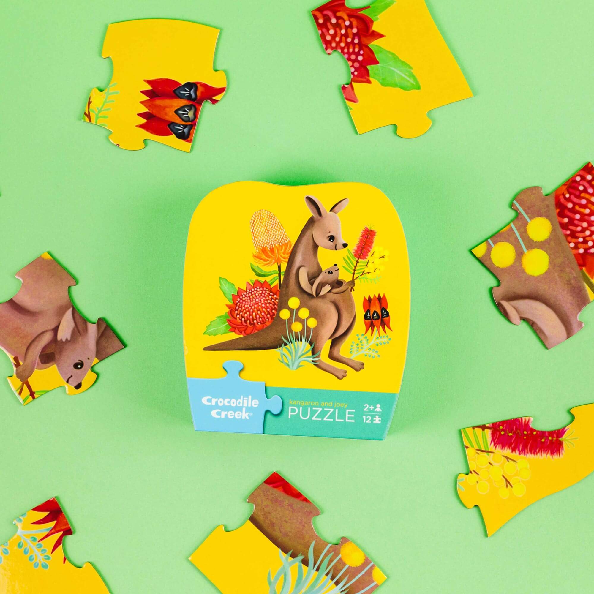 Crocodile Creek Mini Puzzle Kangaroo & Joey 12pc
