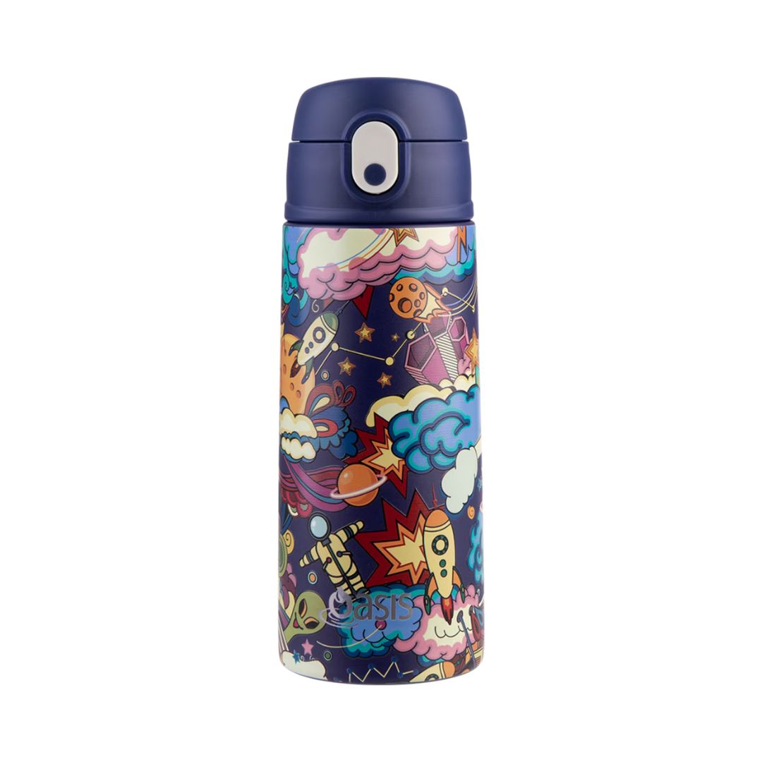 Oasis S/S Double Wall Insulated Kid's Drink Bottle w/ Sipper Straw 550ml | Alien Adventures