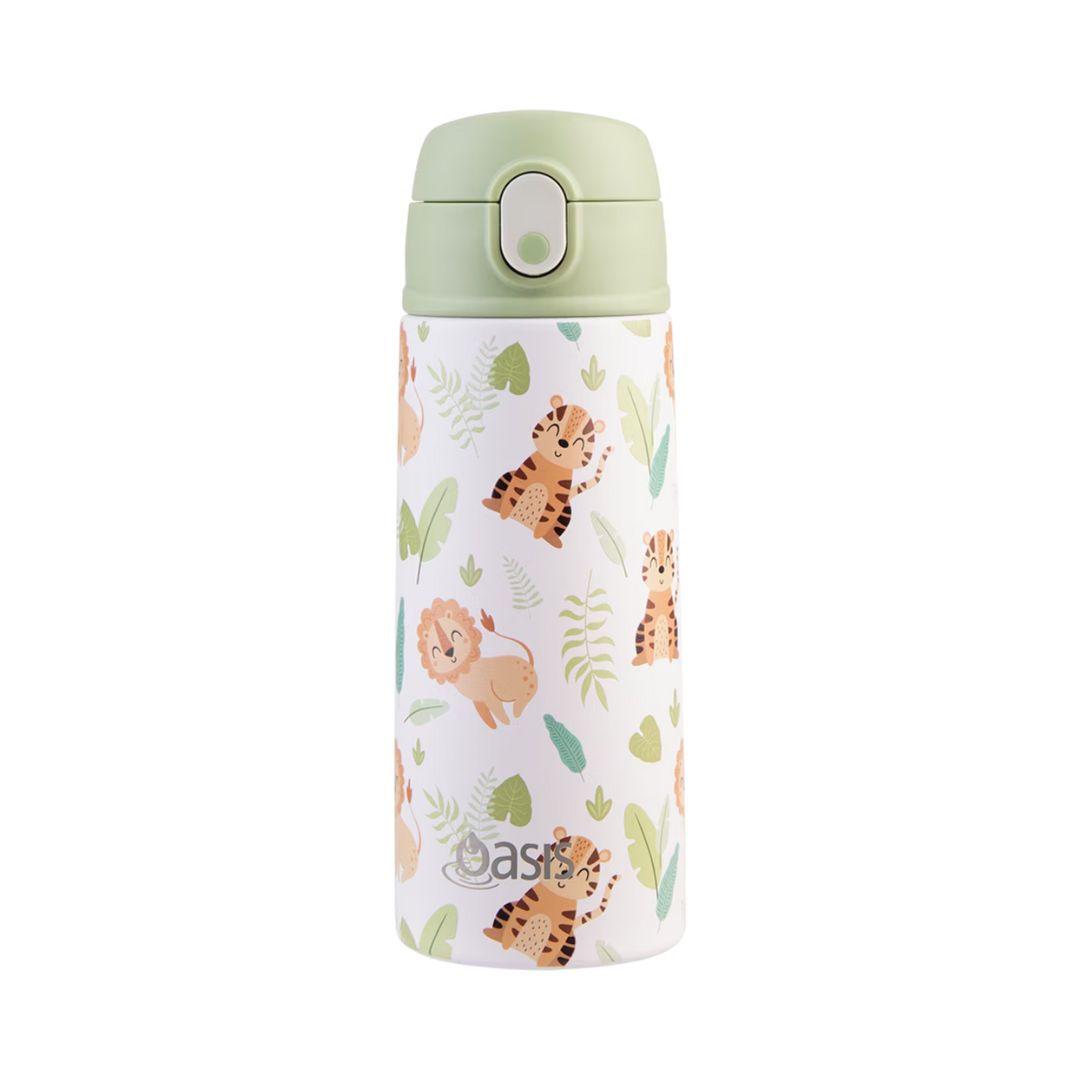 Oasis S/S Double Wall Insulated Kid's Drink Bottle w/ Sipper Straw 550ml | Jungle Buddies