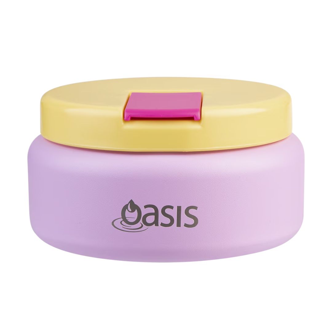 Oasis | Stainless Steel Double Wall Insulated Food Flask with Quick Release Lid - 230ml | Bubblegum Pink