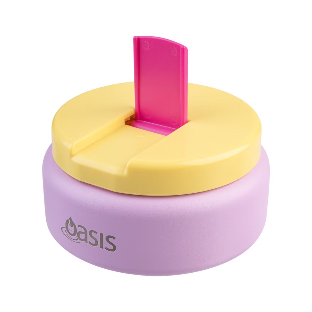 Oasis | Stainless Steel Double Wall Insulated Food Flask with Quick Release Lid - 230ml | Bubblegum Pink