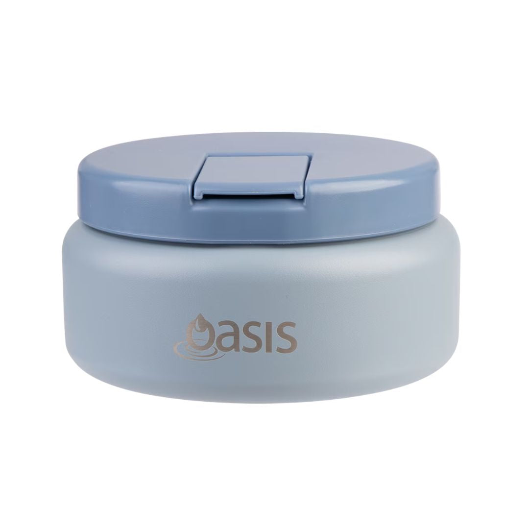 Oasis | Stainless Steel Double Wall Insulated Food Flask with Quick Release Lid - 230ml | Hazy Blue
